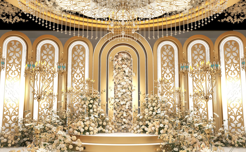 城东香槟色调婚礼堂效果展示
